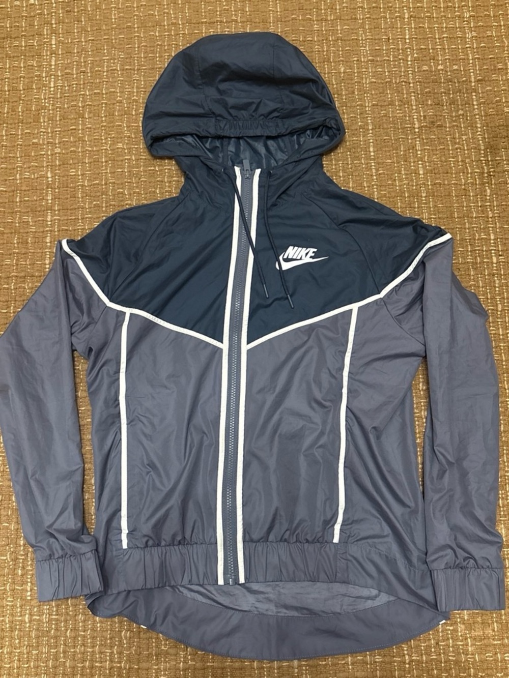 Nike Black Windbreaker Jacket with White Swoosh